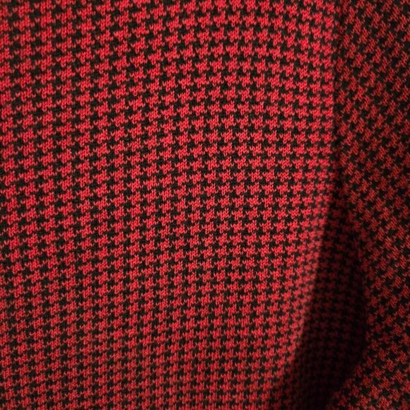 J. Jill Red Black Houndstooth Long Sleeve Relaxed  Fit Sweater Dress Size M - Picture 7 of 9